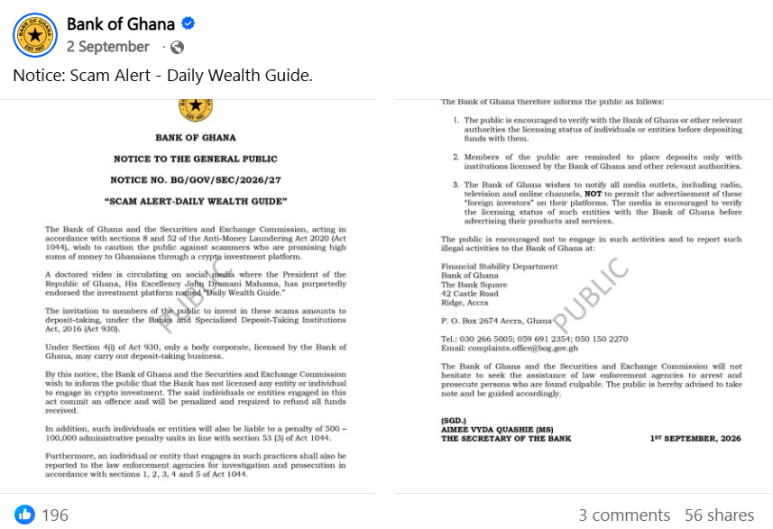 Scam alerts, fake press release: How BoG, GES, GRA, others fought digital misinformation in September